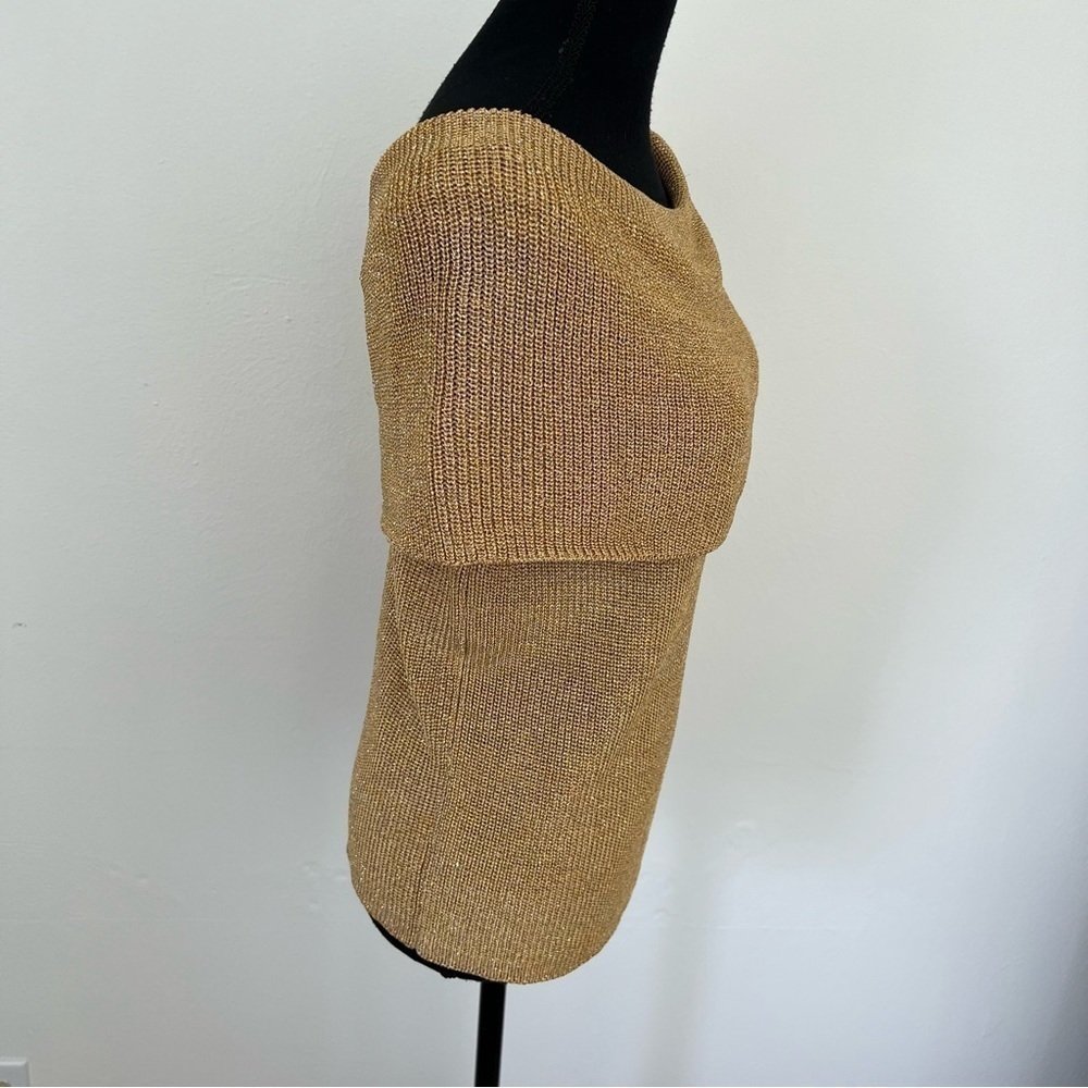 Linda Allard Ellen Tracy Gold Shimmer
Cowl Neck Sleeveless Sweater - Picture 5 of 10